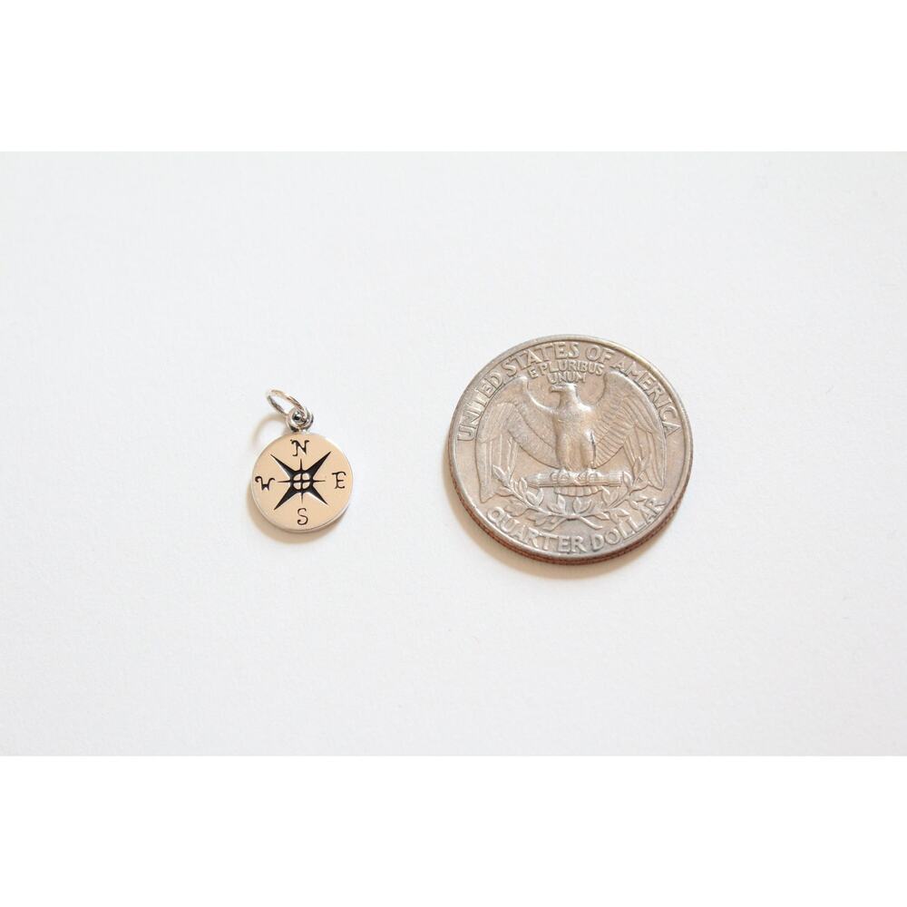 Sterling Silver Tiny Compass Charm - image 4